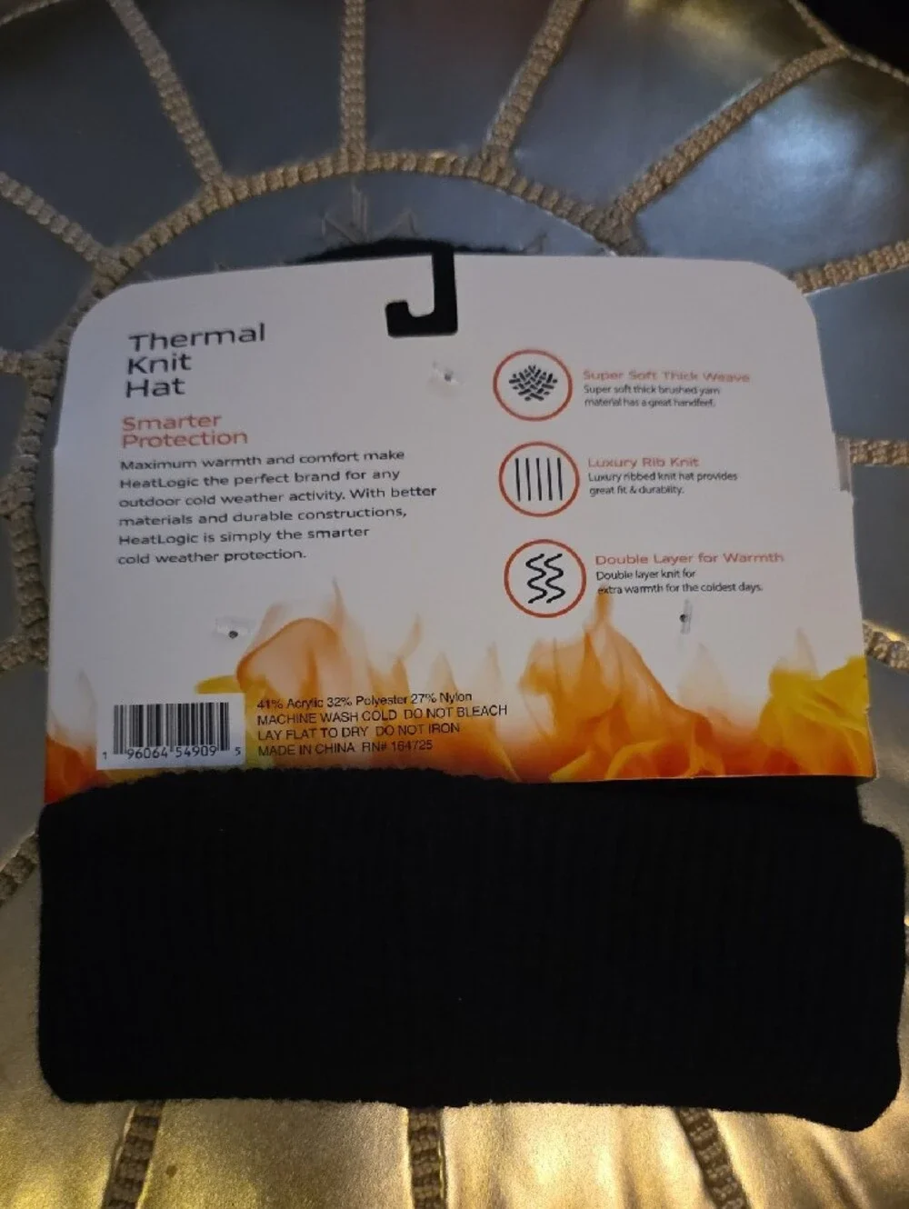 Women's Black Thermal Knit Hat